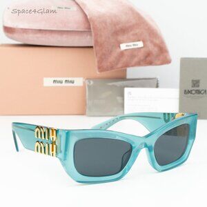 Miu Miu Women Sunglasses Ivy Opal Dark Grey Rectangle MU09WS 19L09T BRAND NEW